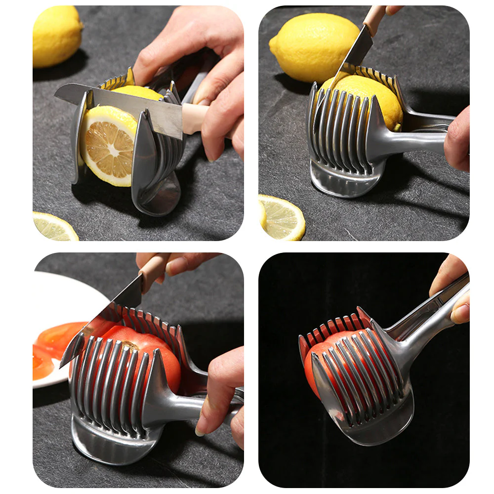 Stainless Steel Vegetable Fruit Cutting Holder Tool - Image 2