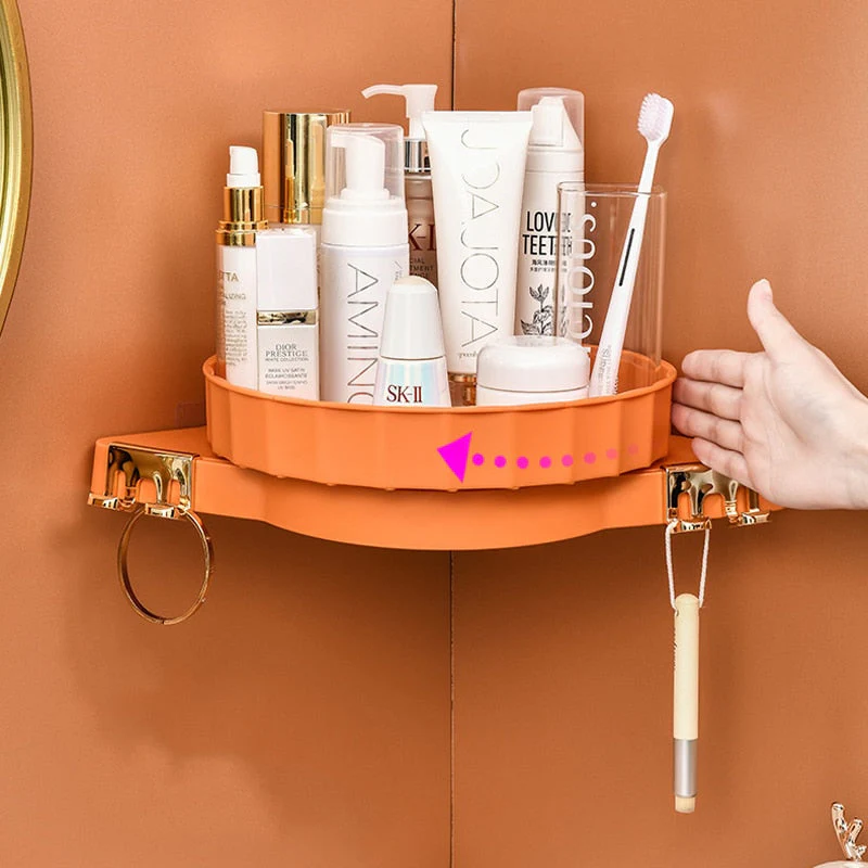 Wall-Mounted Pastel Bathroom Corner Storage Shelf - Image 2