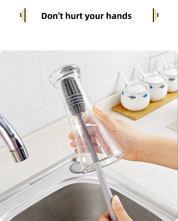 Long Handle Silicone Easy Glass Cleaning Brush - Image 3
