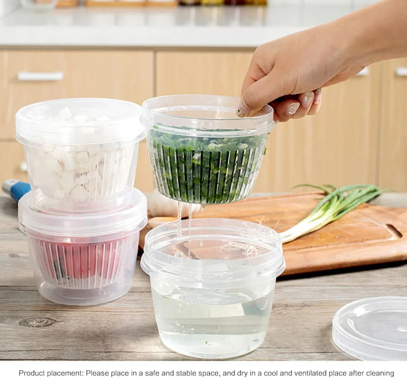 Vegetable Fresh-Keeping Drainer Mini Container - Image 3