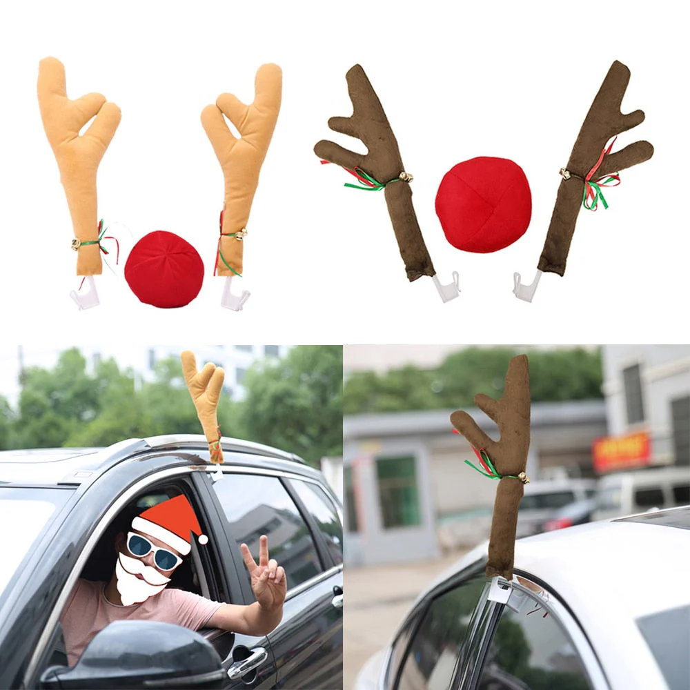 Christmas Deer Antlers Car Decor - Image 3