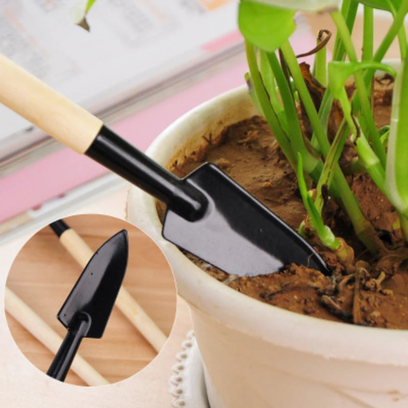 Wooden Mini Balcony Gardening Tool Set - Image 2