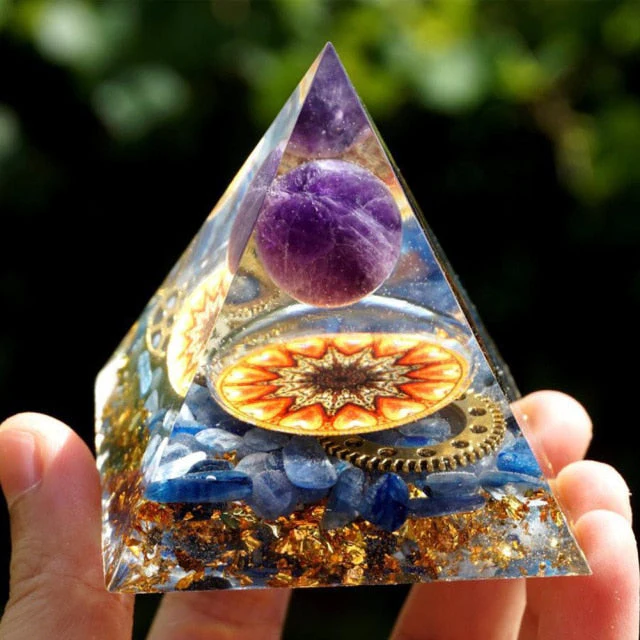 Creative Natural Crystal Universe Energy Pyramid - Image 2