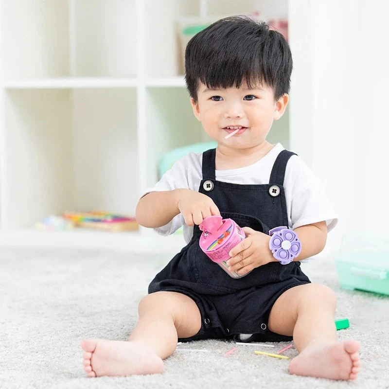 Kids Pop Play Fidget Spinner Bracelets - Image 2