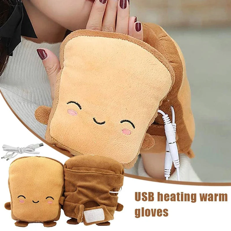 Toast Shape Fingerless Hand Warmer Gloves - Image 3