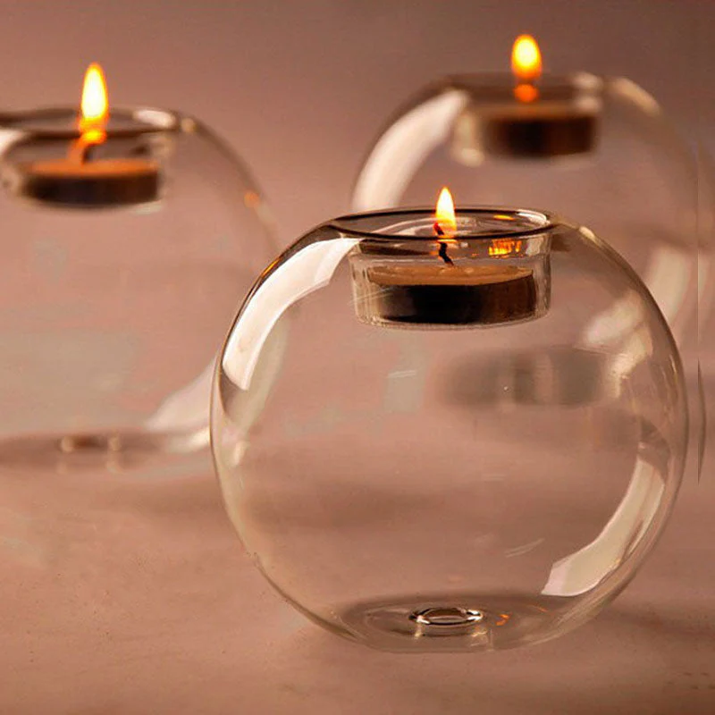 European Elegant Crystal Glass Candle Holder - Image 1