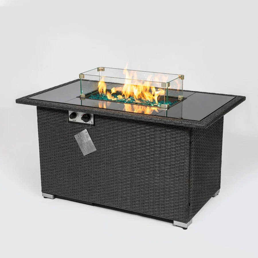 Elegant Blue Stone Fire Pit Table - Image 3