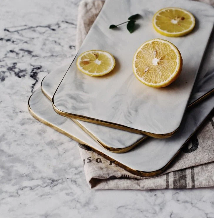 Elegant White Marble Ceramic Cutting Board - Image 3