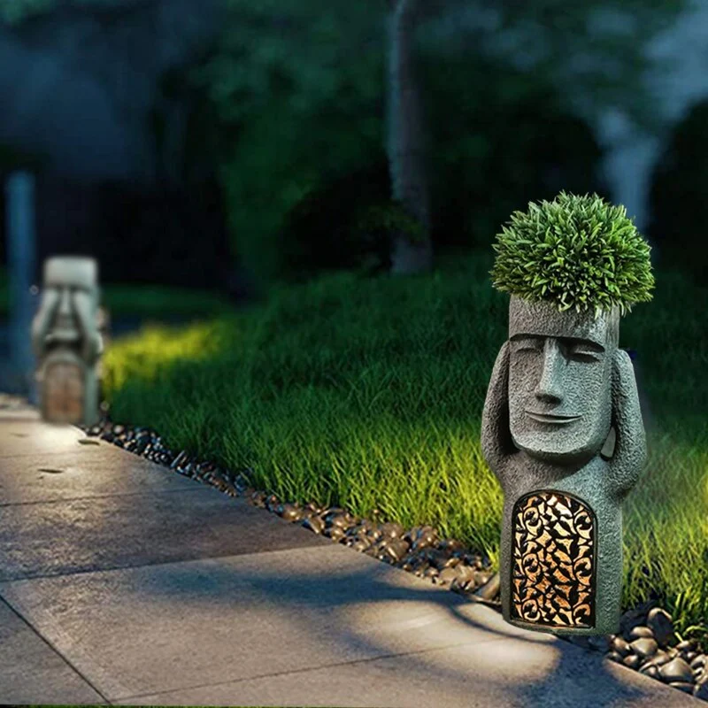 Easter Island Statue Garden Flower Pot - Image 3