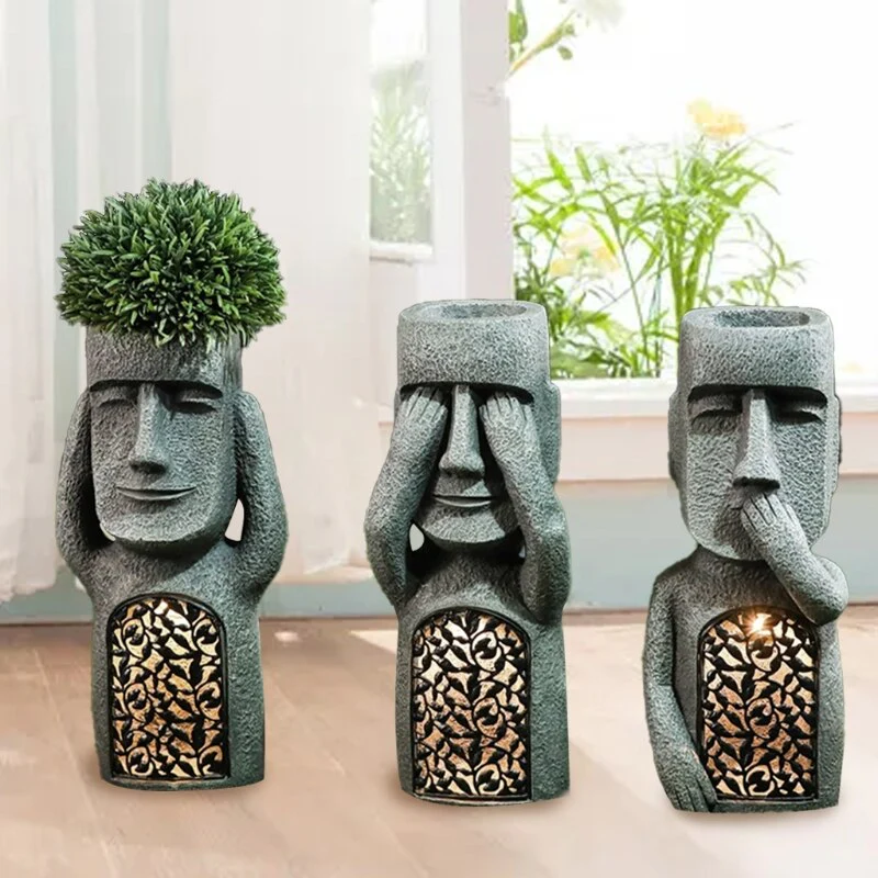 Easter Island Statue Garden Flower Pot - Image 2