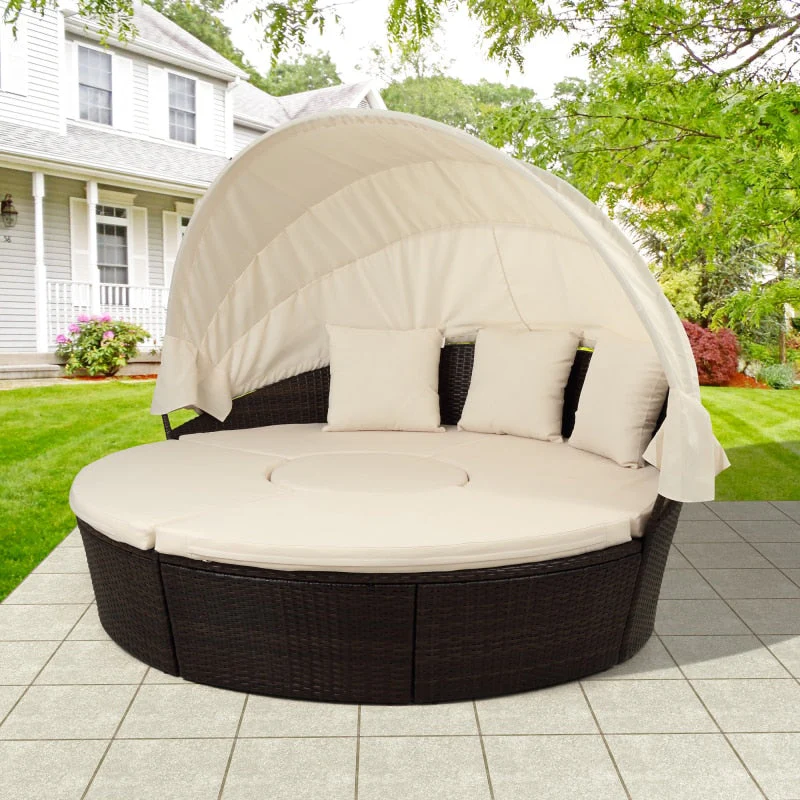 Retractable Sectional Canopy Outdoor Sofa Set - Image 2