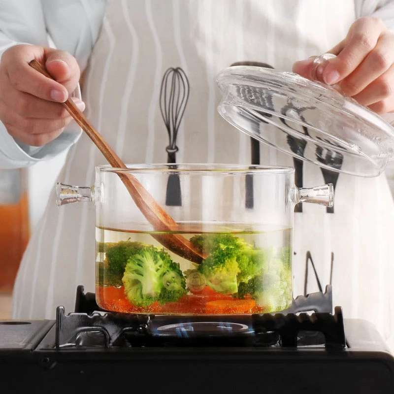 Transparent Glass Heat-Resistant Soup Pot - Image 1