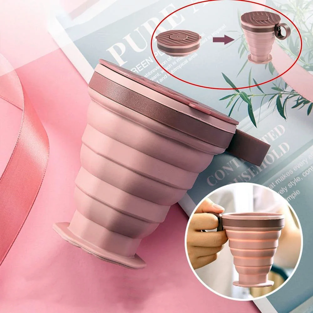 Folding Telescopic Silicone Mug - Image 1