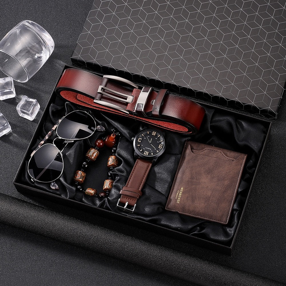 Elegant Men’s Luxury Leather Gift Set