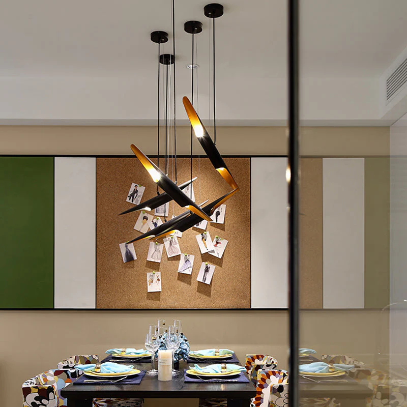 Post Modern Creative Bamboo Shell Futuristic Pendant Light - Image 1