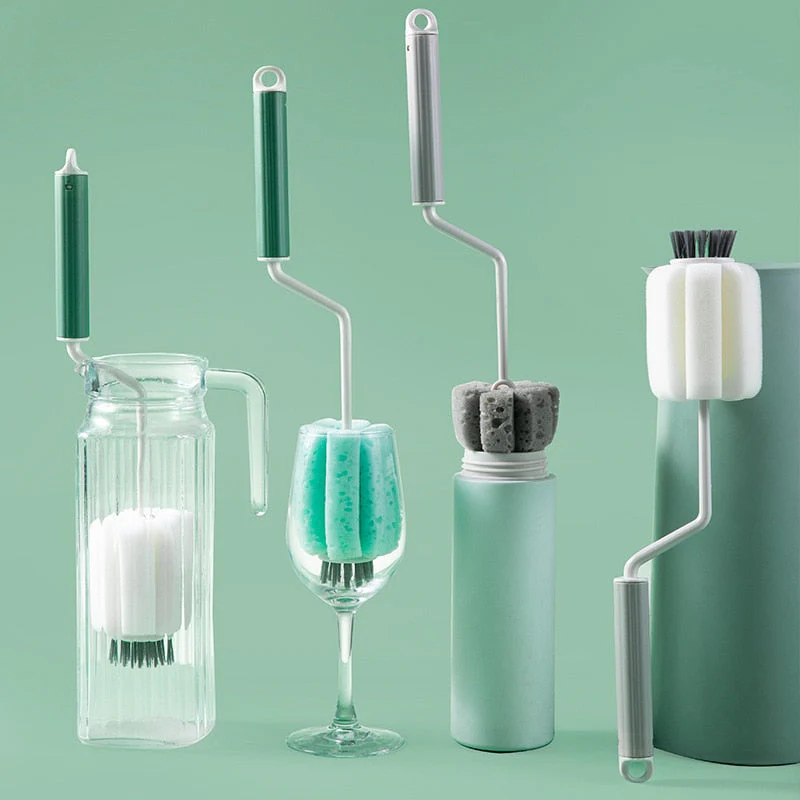 Rotating Long Handle Bottle Glass Cleaner - Image 1