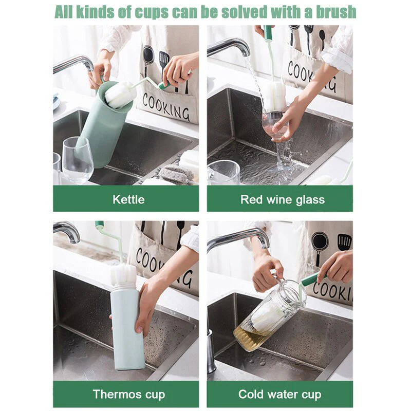 Rotating Long Handle Bottle Glass Cleaner - Image 3