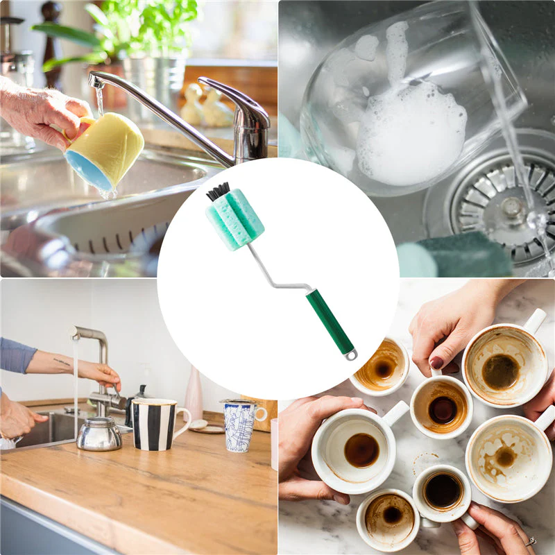 Rotating Long Handle Bottle Glass Cleaner - Image 2