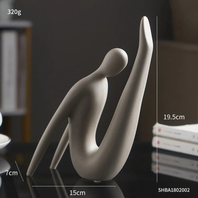 Nordic Abstract Thinker Resin Statue Sculpture - Image 2