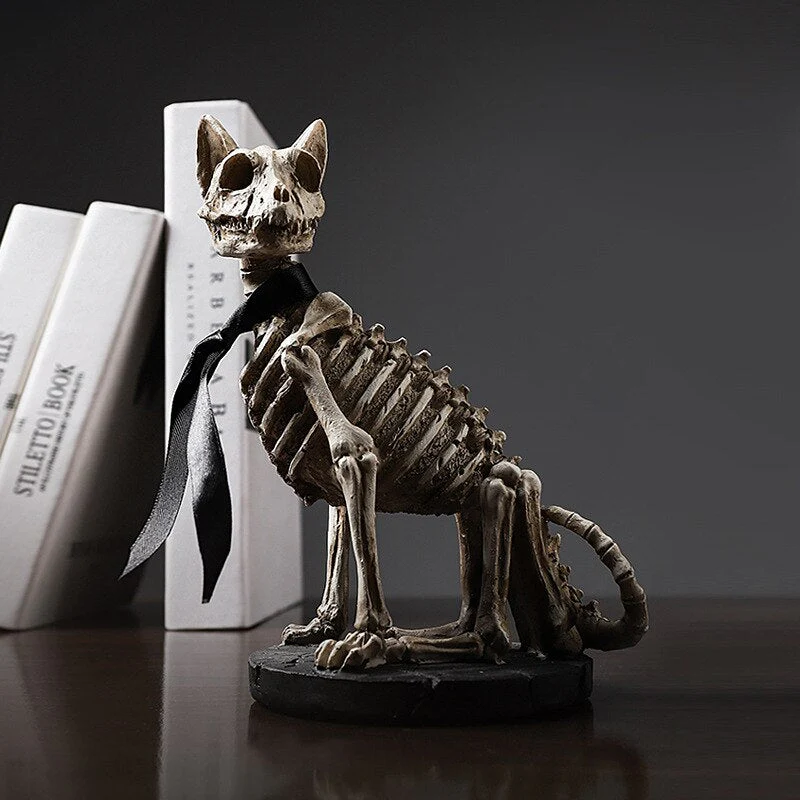 Retro Skull Dog Statue - Image 1
