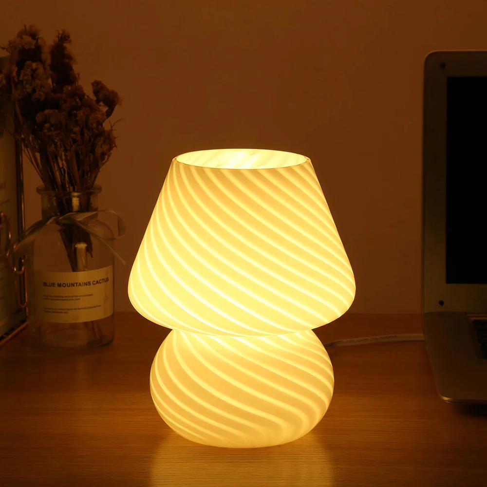 Creative Mushroom Glass Mushroom Table Lamp
