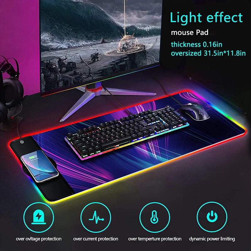 Wireless Charging RGB Luminous Mouse Mat - Image 2