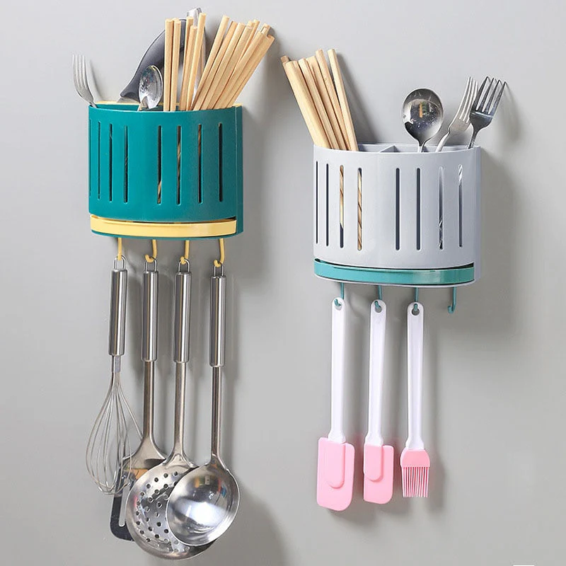 Wall-Mounted Drain Rack Tableware Storage Box - Image 1