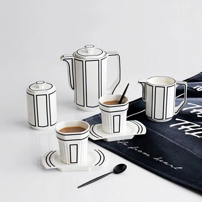 2D Art Ceramic Korean Style Coffee Set - Image 2