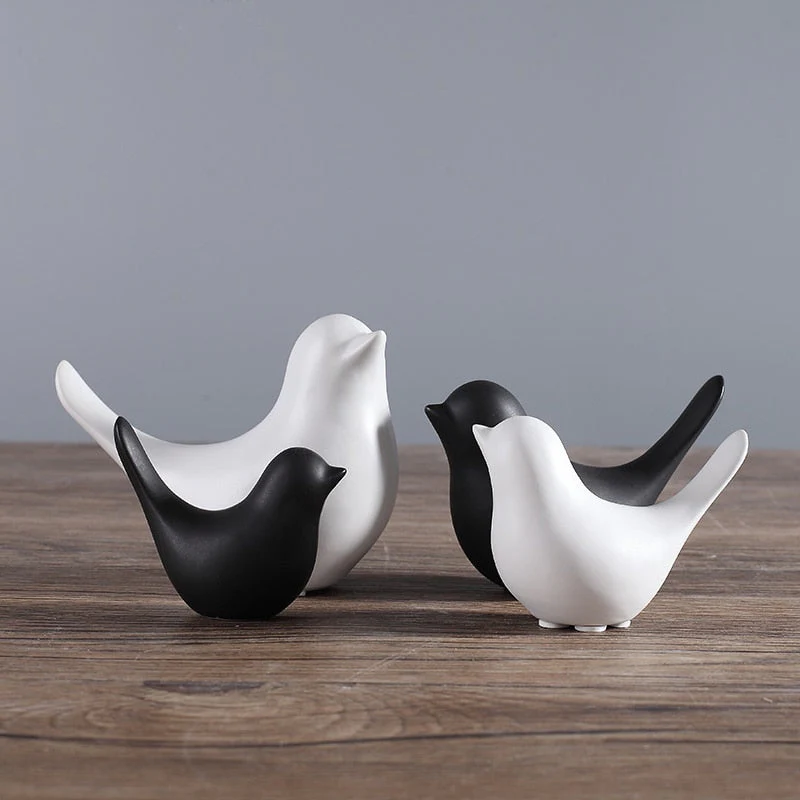Nordic Creative Ceramic Bird Figurines - Image 1