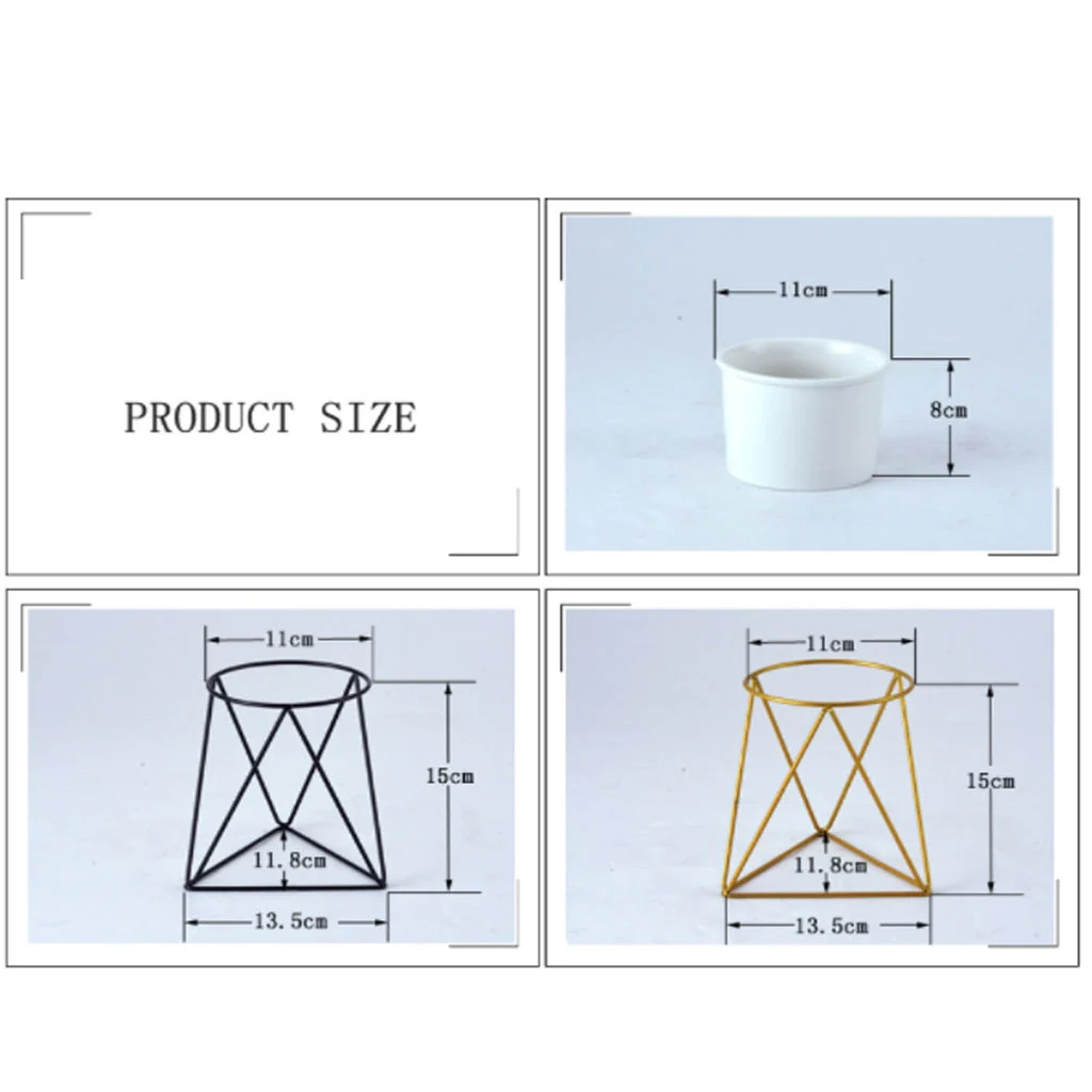 Nordic Style Geometric Iron Rack Flower Pots - Image 3