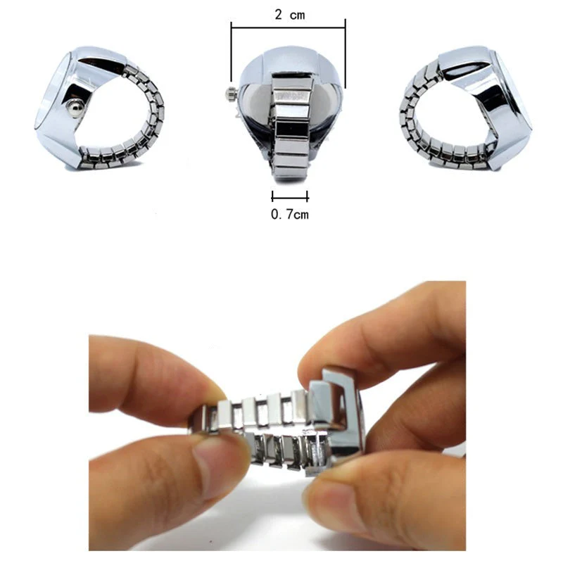 Creative Quartz Stainless Steel Watch Ring - Image 3