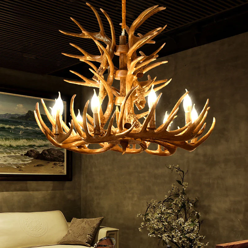 American Loft Style Deer Horn Pendant Light - Image 1