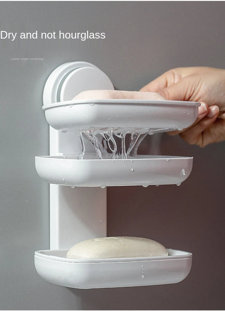 Wall Mounted Bathroom Soap Holder Drainer - Image 2