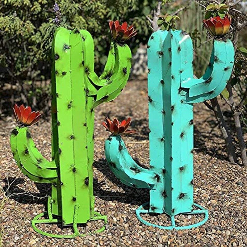 Garden Metal Art Cactus Decor - Image 2