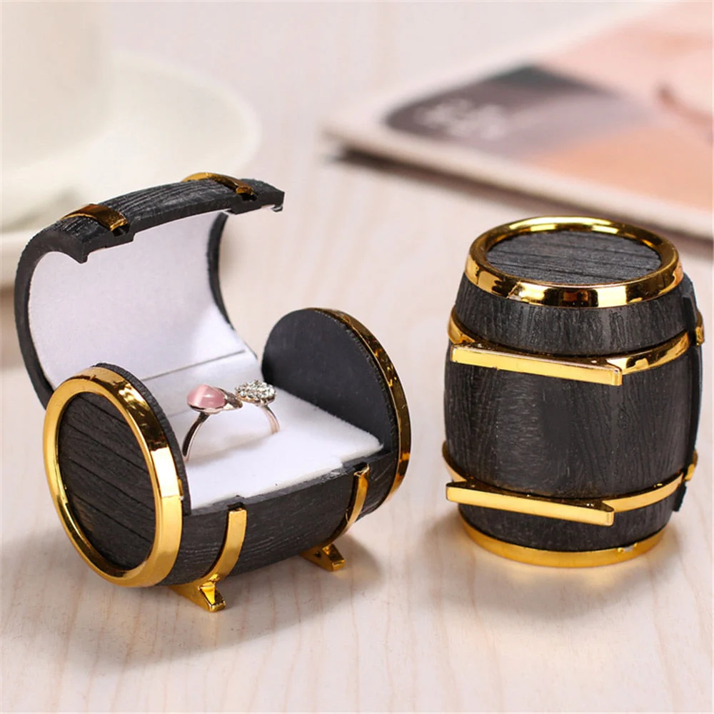 Unique Barrel Wedding Ring Box - Image 1