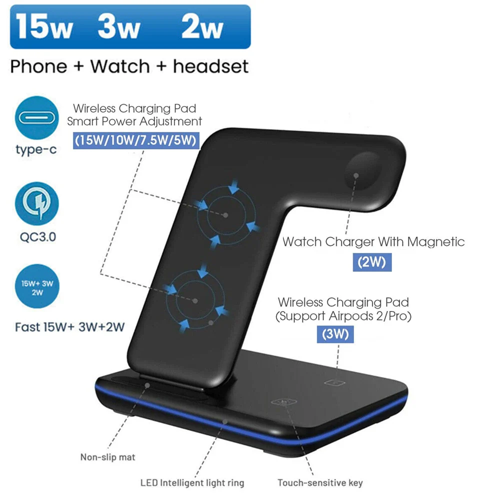 3in1 Wireless Apple Fast Charging Dock - Image 2