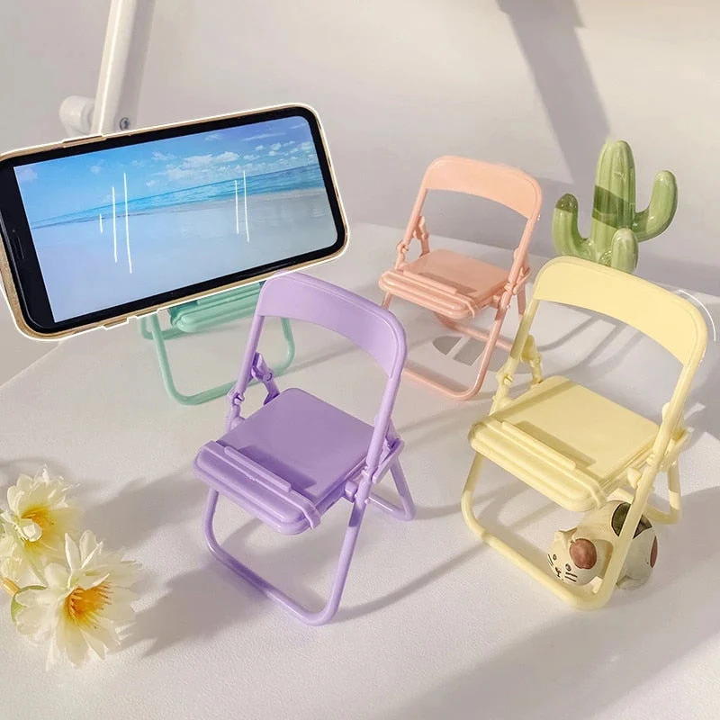 Mini Folding Chair Creative Phone Holder - Image 2