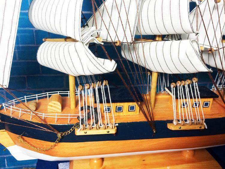 Wooden Sailing Ship Nautical Decor - Image 2