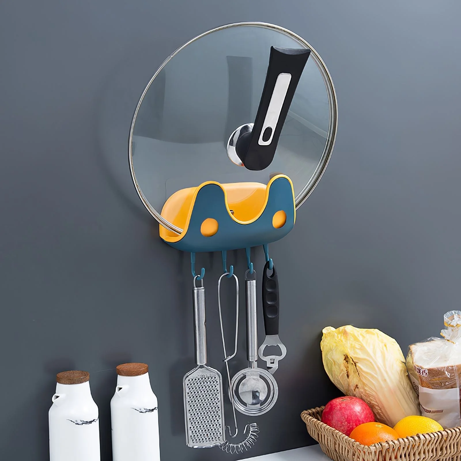 Wall Mounted Pot Lid Organizer Rack - Image 1