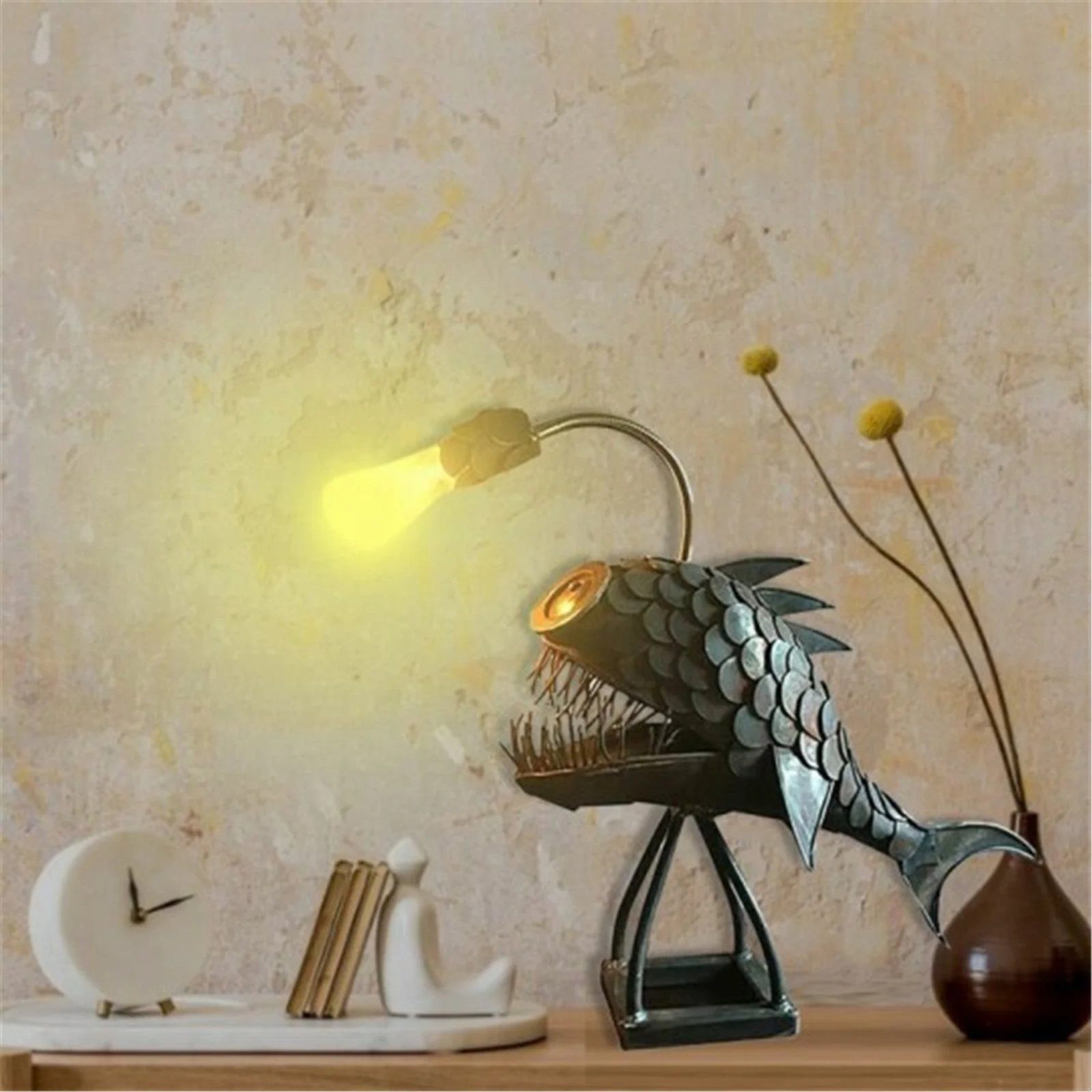 Creative Iron Angler Fish Desk Lamp - Image 3