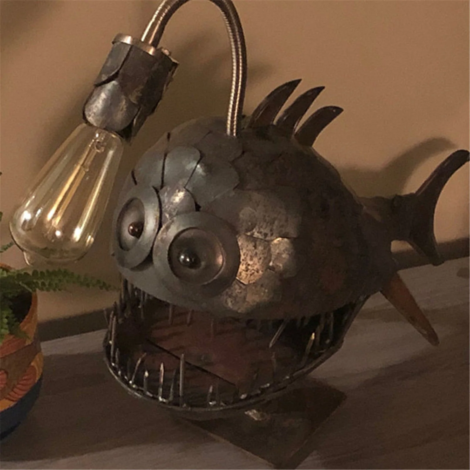 Creative Iron Angler Fish Desk Lamp - Image 2