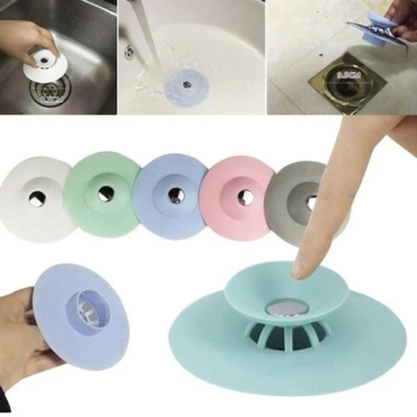 Universal Floor Silicone Push Drain Stopper - Image 2