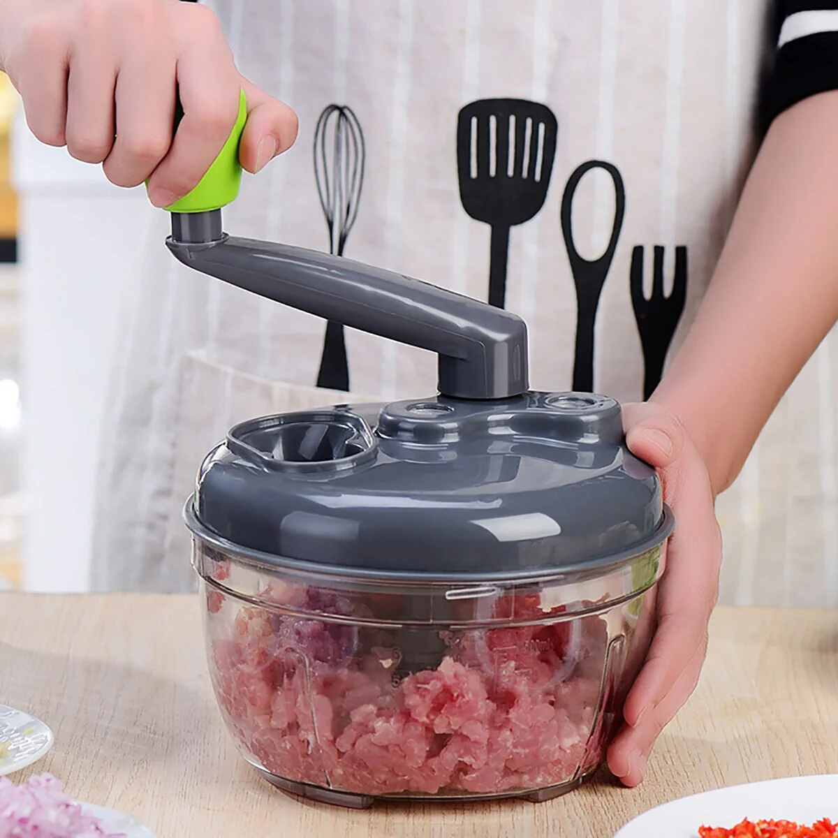 Manual Easy Simple Meat Vegetable Chopper Container - Image 1