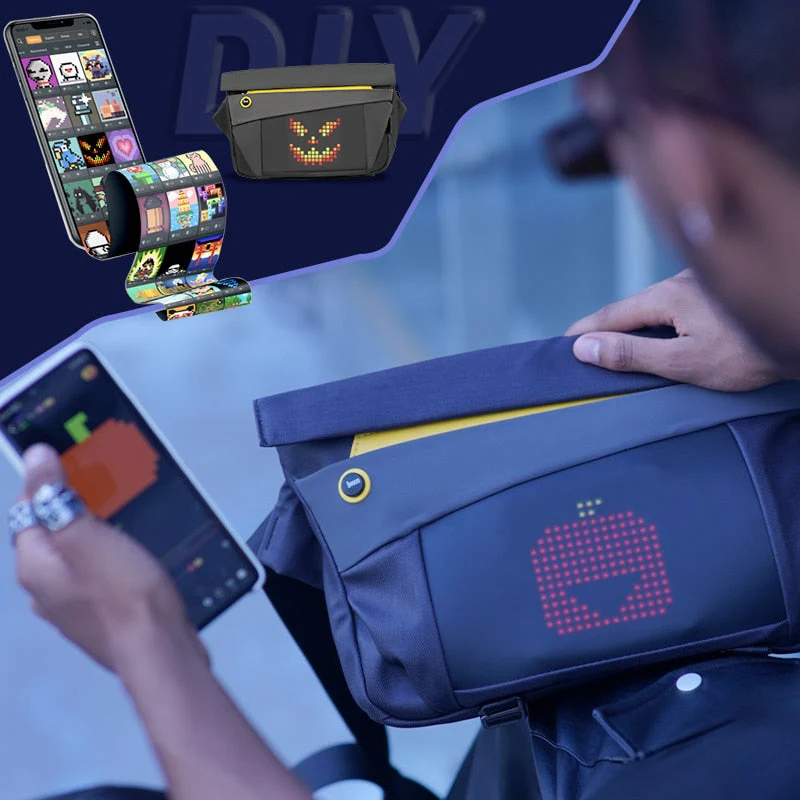 Pixel Art Customizable Waterproof Messenger Bag - Image 2