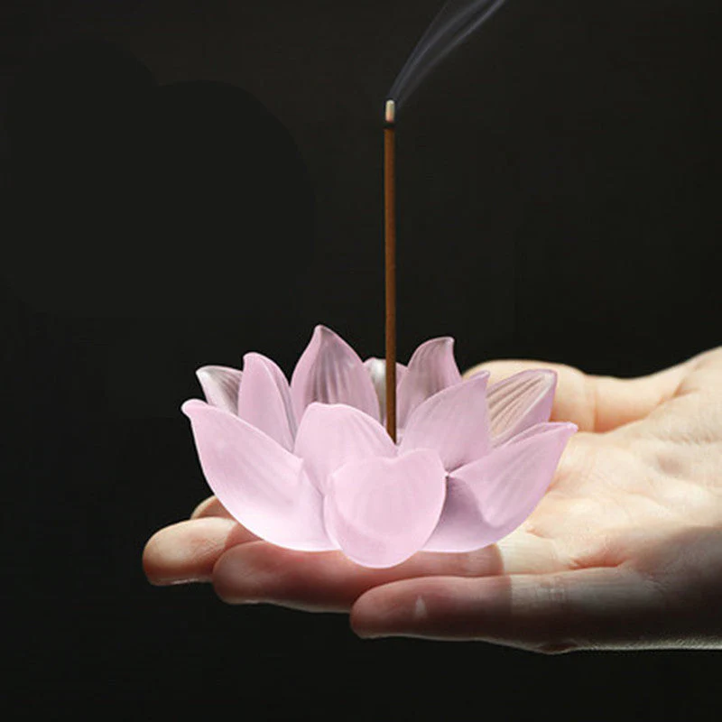 Aromatherapy Colored Glaze Lotus Incense Burner - Image 2