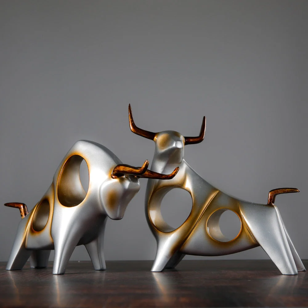 Nordic Style Bull Sculpture Home Decor - Image 2