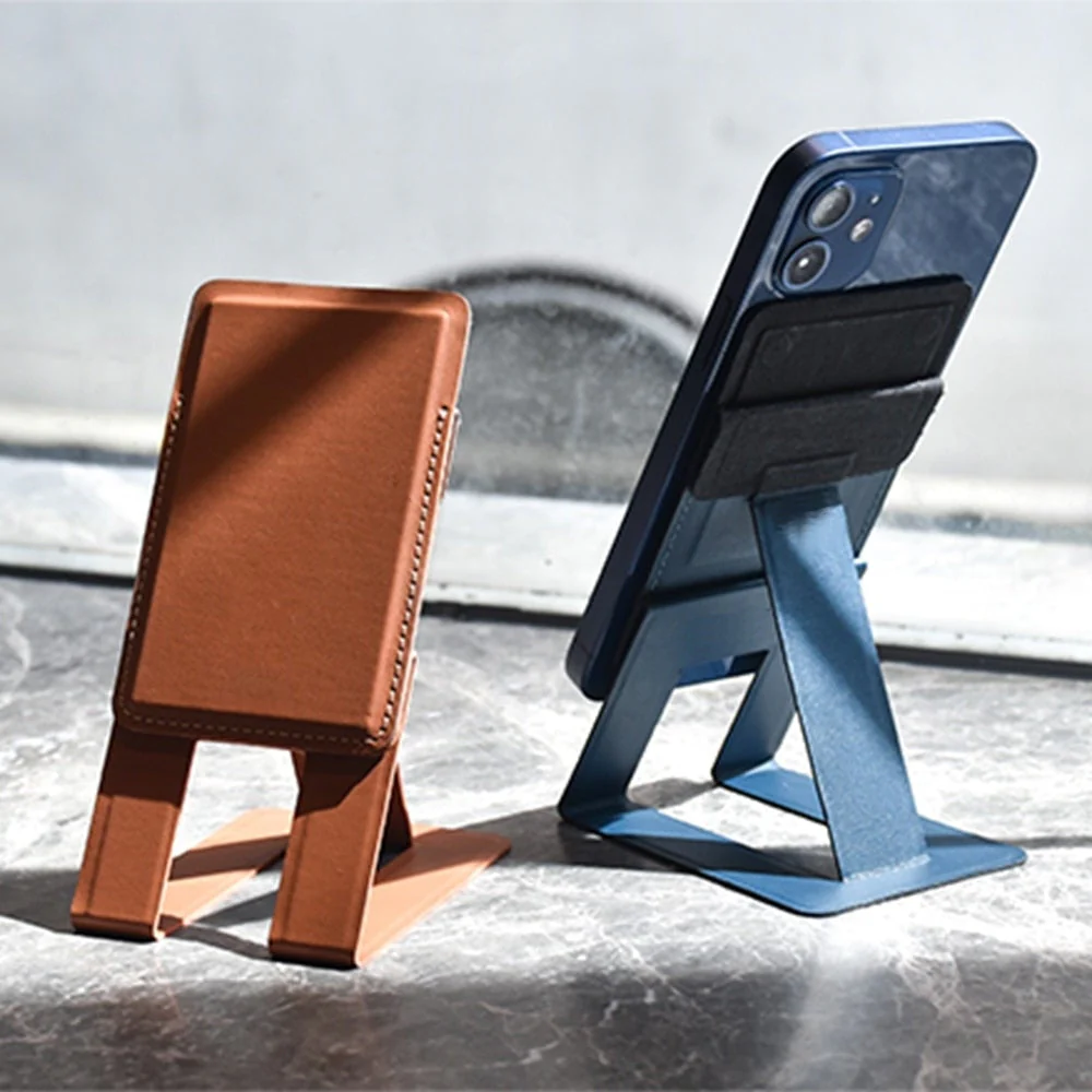 Magnetic Leather Foldable Wallet Phone Holder - Image 1