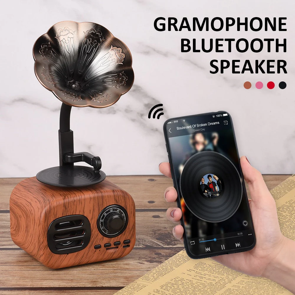 Retro Phonograph Bluetooth Radio Speaker - Image 2