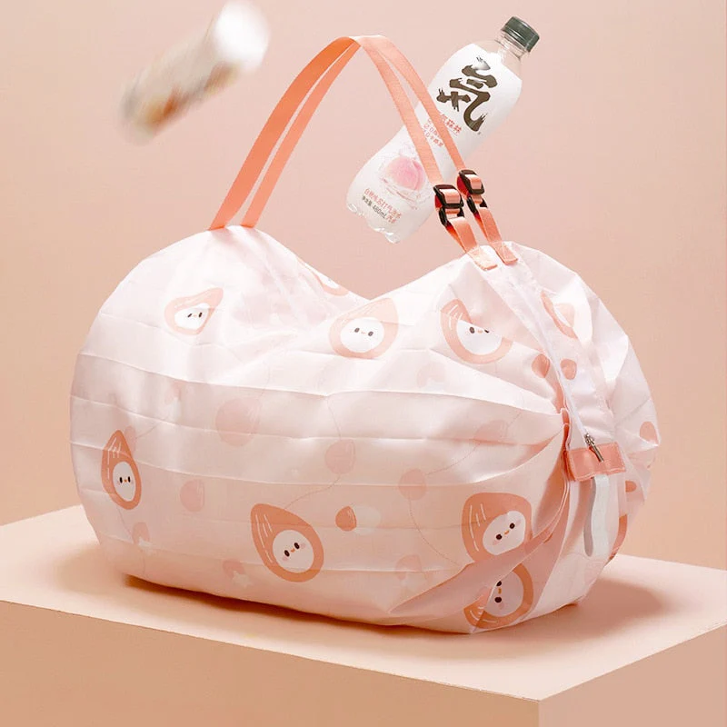 Foldable Colorful Flower Reusable Shopping Bag - Image 3