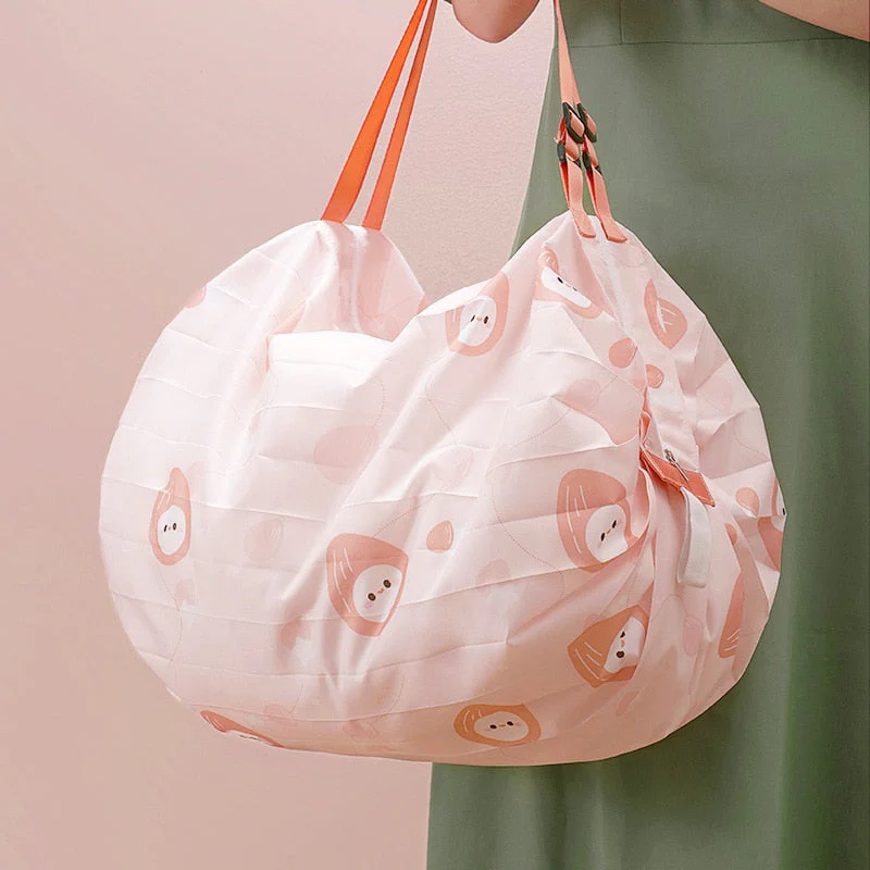 Foldable Colorful Flower Reusable Shopping Bag - Image 2